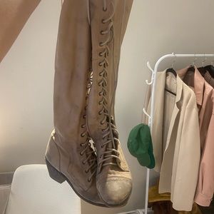 Free people sloppy Joe Lace-Up Over-the-Knee Boots